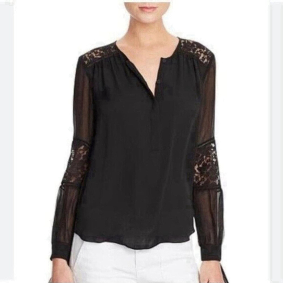 Rebecca Taylor Tops - REBECCA Taylor Sarah Lace Silk Blouse. Black Size 2